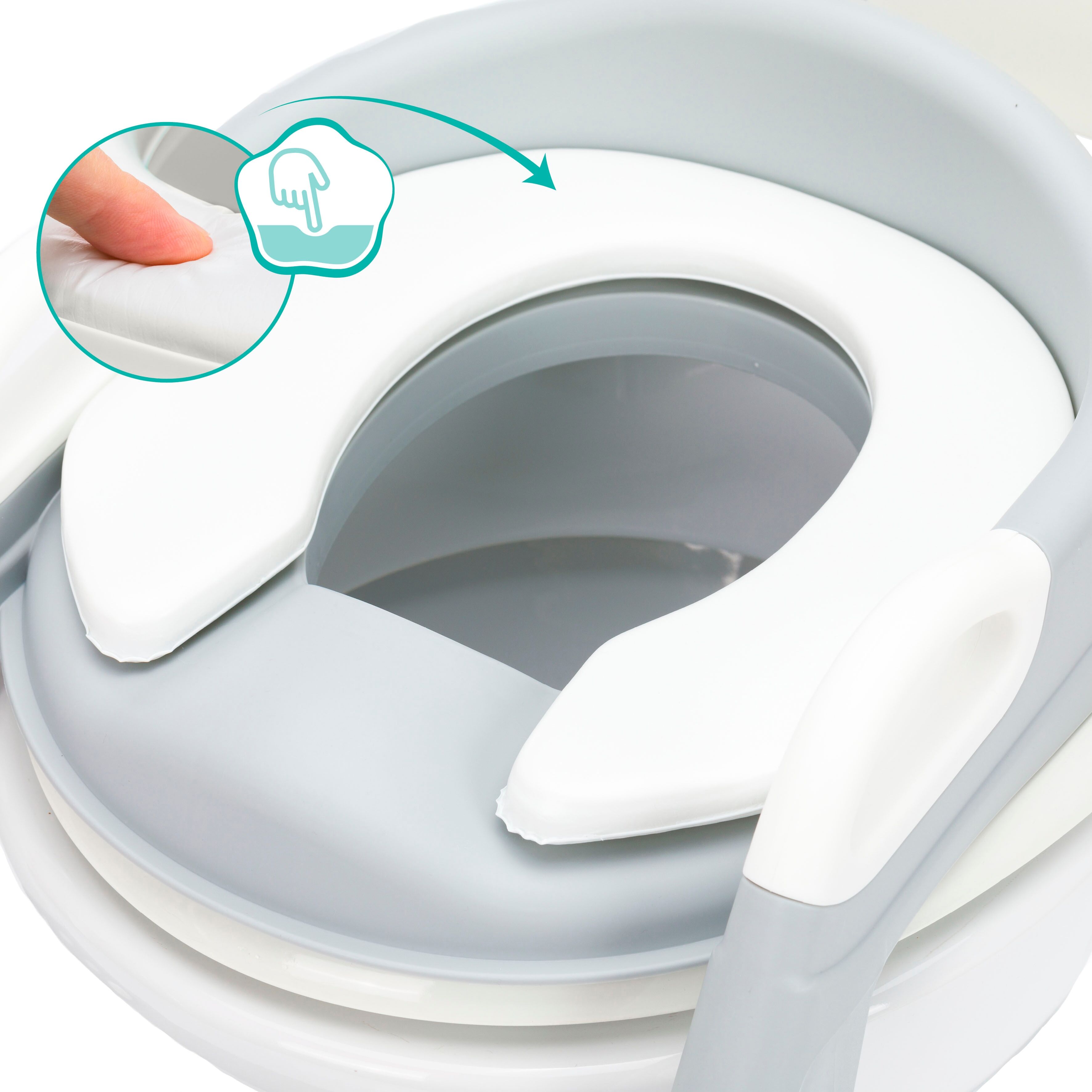 Toilettentrainer FILLIKID "Ben", Kinder, grau (weiß, grau), Polypropylen (PP), Töpfchen Toilettentrainer