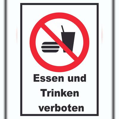 HB-Druck Essen und Trinken verboten 2 Schild A6 (105x148mm)