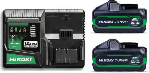 HiKOKI UC36YSL2WAZ Booster pack 2x 4.0Ah/18V 8.0Ah Li-Ion Multivolt + Chargeur rapide