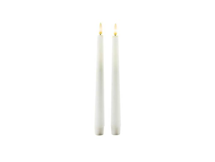 LED-Kerze STT Set Taper Candle 2 Stück , weiss (weiß), H:24,7cm Ø:2,3cm, Kunststoff, Kerzen, LED-Kerze