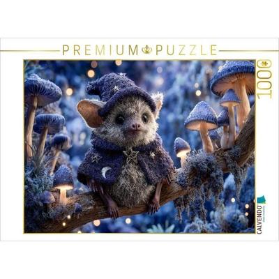 CALVENDO Puzzle Zauberhafte Fledermaus als Zauberer im Pilzwald | 1000 Teile Lege-Größe 64x48cm Foto-Puzzle für glückliche Stunden