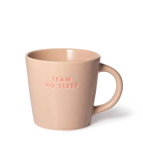 Vondels cappuccino mok TEAM NO SLEEP beige 250 ml