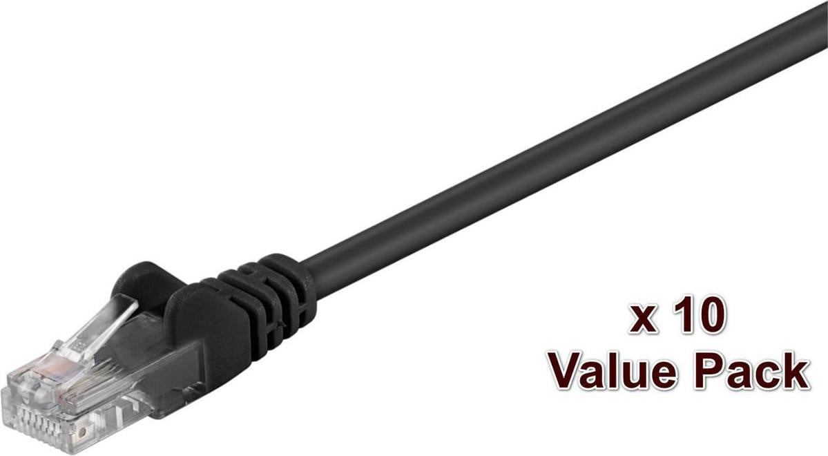 MicroConnect V-UTP507SVP Cat5e U/UTP Netwerkkabel met RJ-45 connectoren, 7 meter, zwart