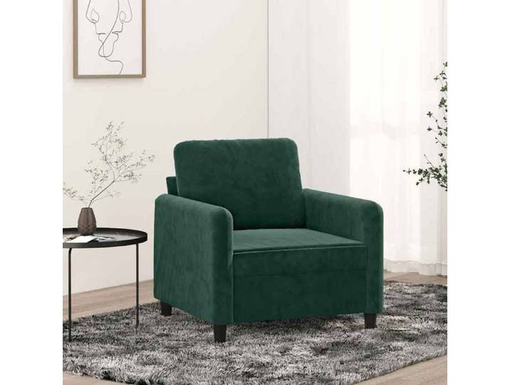 Chaise intérieure moderne Fauteuil Vert foncé 60 cm Velours(6045）