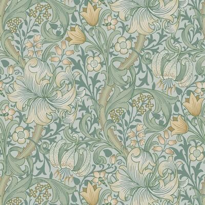 Morris & Co. Golden Lily Sea Glass Peel and Stick Wallpaper