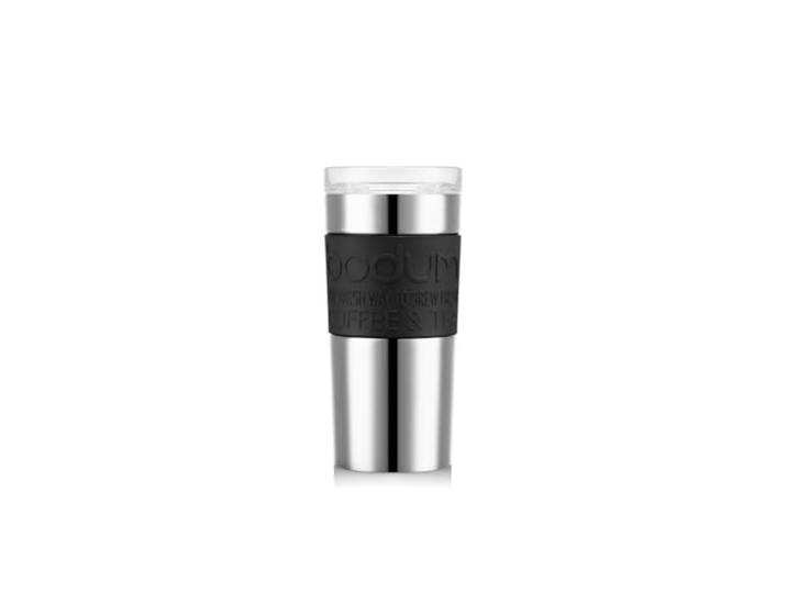 TRAVEL MUG Vakuum-Reisebecher, klein, 0,35 l, 12 oz, Edelstahl Schwarz