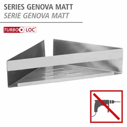 WENKO Turbo-Loc® Eckablage Mod. Genova Matt, Befestigen ohne Bohren mit Spezial-Klebepad