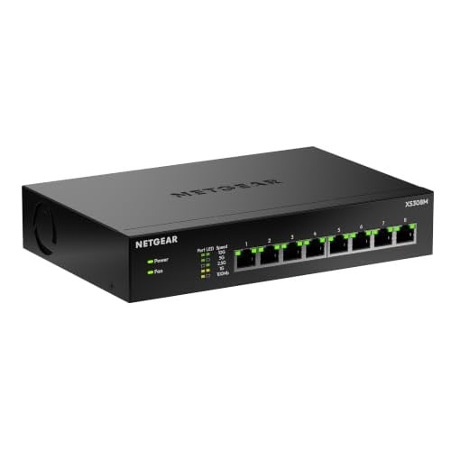 Netgear XS308M Unmanaged 8-Poorts 10Gb Multi-Gig Ethernet Netwerk Switch