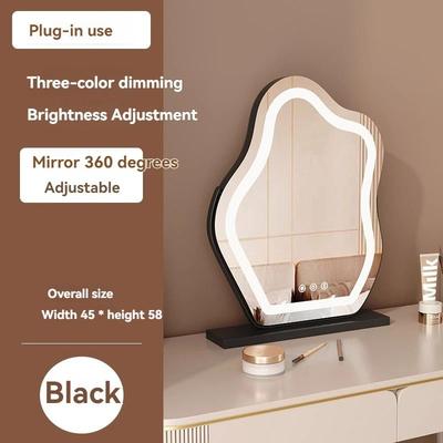 Uplift Picks Cloud LED Makeup Mirror Lighted Desktop Vanity Mirror For Bedroom black W 45 * H 58
