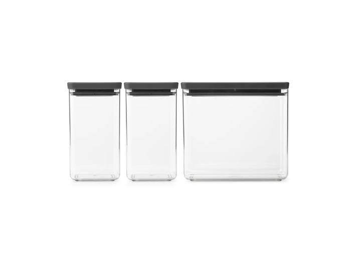 Brabantia TASTY+ boîte empilable 3 pièces 2x1,6 L+3,5L Gris foncé