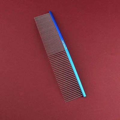 Inspire Select Rainbow Stainless Steel Pet Grooming Comb Curved Dense Teeth Deshedding & Hair Removal Brush For Dogs And Cats blue 7.48 1.54 In