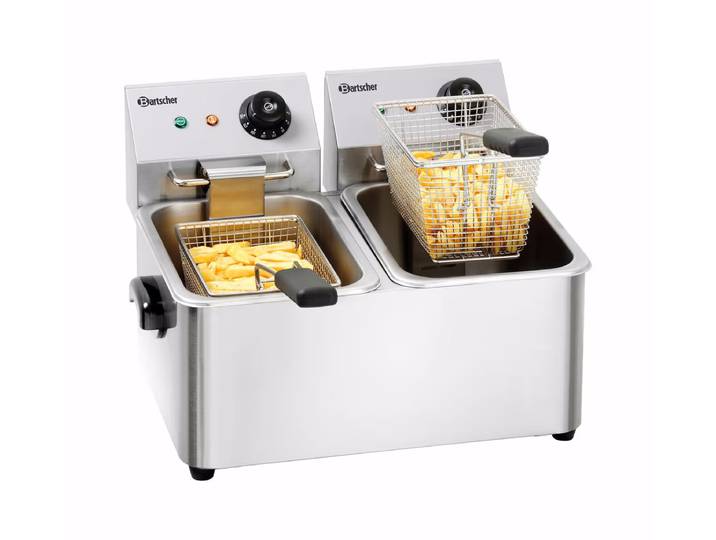 Bartscher Elektro-Doppel-Fritteuse Snack II Gastro Fritteuse – Airfryer - Friteuse – edelstahl