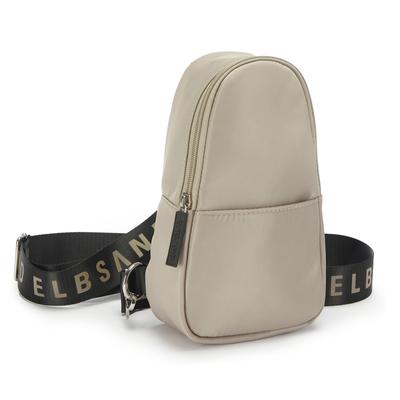 Umhängetasche ELBSAND "kleiner Rucksack", Damen, Gr. B/H/T: 14cm x 26cm x 7,5cm, beige (sand), Stoff, Textil, unifarben, Taschen Umhängetasche, Crossbody Bag, Handtasche, Schultertasche, Mini Bag VEGAN