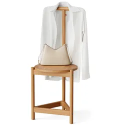 Tchibo - Stummer Diener mit Hocker aus Massivholz - 38,7x33,9x97,5cm - naturfarben -