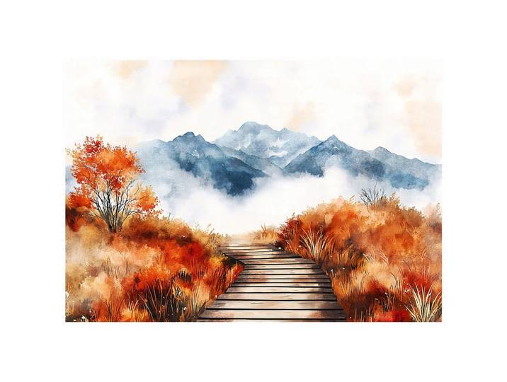 FOTOTAPETE Landschaft Berge Natur Wohnzimmer 200x140