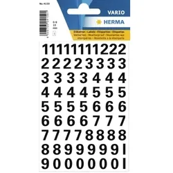 HERMA Zahlen 0-9 4159 10mm Folie wetterfest sw