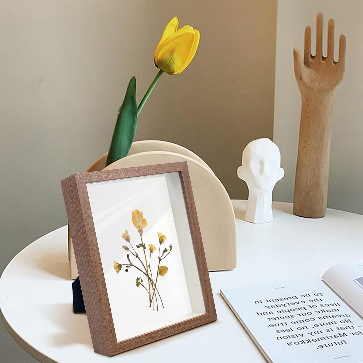 3D fotolijst van houten composiet in walnoot, 15 x 20 cm