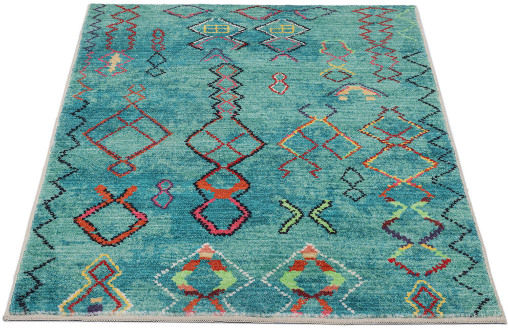 Gino Falcone Ariella Non-Slip Bath Rug Teal 70cm/120cm