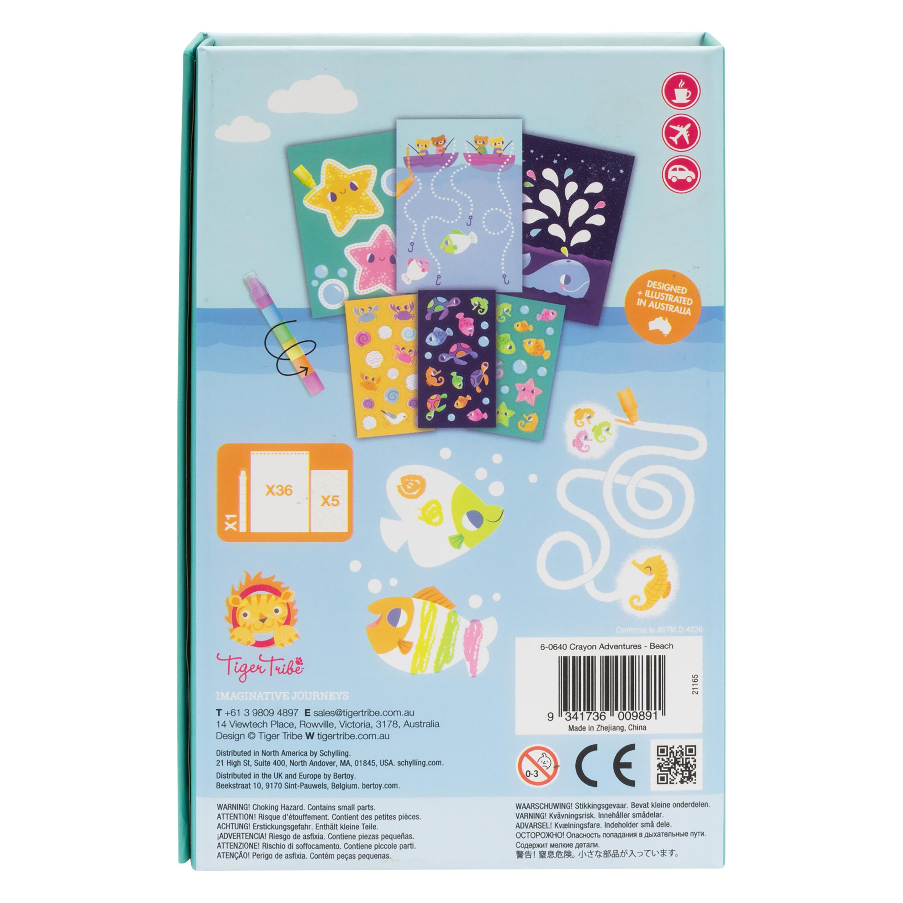 Tiger Tribe kleurboek Crayon Adventures incl. waskrijt - Strand (3 - 7 Jahre) (TT0640)