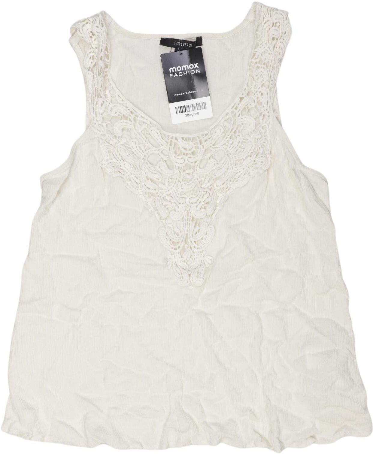 Forever 21 Damen Top, Cremeweiß, Gr. S, Viskose / Baumwolle - Second Hand