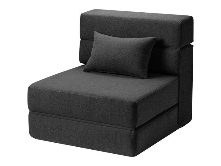 Canapé-lit Pliant-SALUT-3 en 1-Fauteuil-lit Convertible Pliable-Fauteuil Lit Pliant 1 Place Chauffeuse Et Siège d'Appoint-NOIR