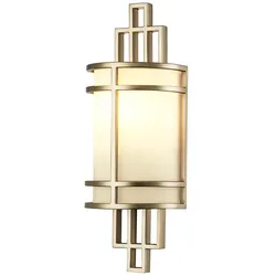 Wandleuchte Wandlampe Flurleuchte Schlafzimmerlampe Stahl Glas Messing H 38,7 cm