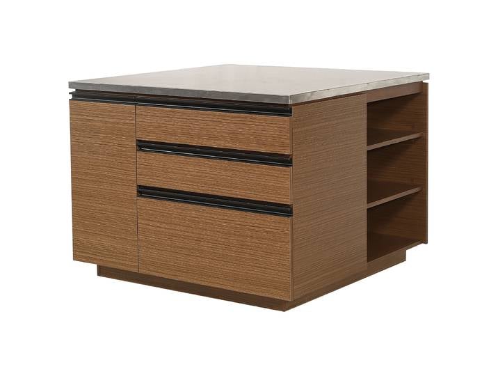 Kücheninsel 120 cm Edelstahl 120 x 91 x 120cm Braun