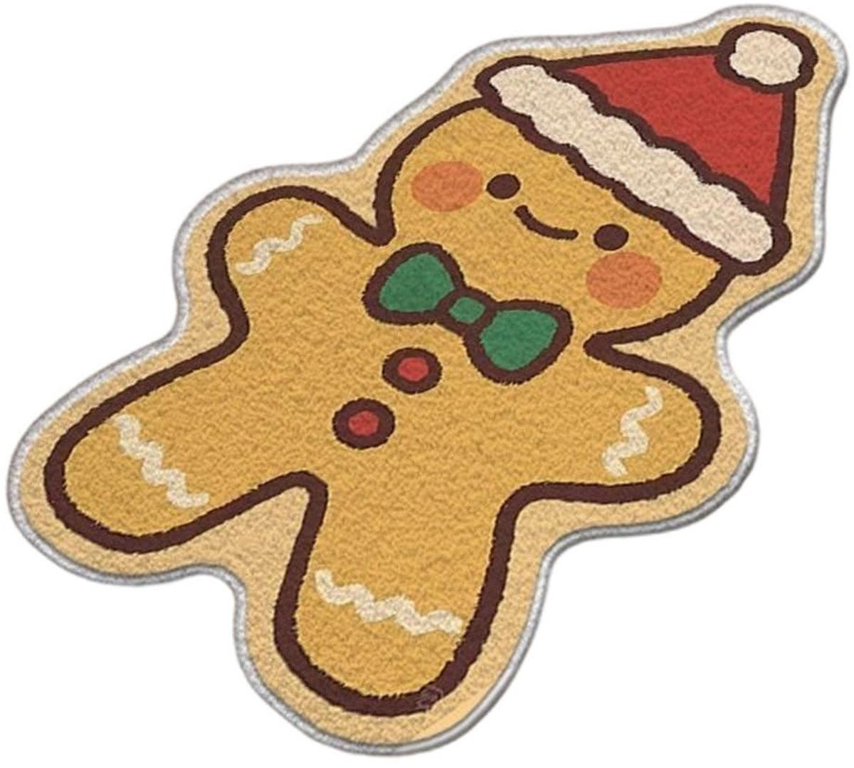 Solidchoice Zachte Antislip Kerstbadmat Feestelijke Deurmat voor Badkamer en Keuken