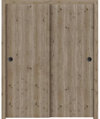 SARTODOORS Basic 3001 Caramel Oak Wood Sliding Closet Bypass Doors