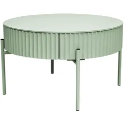 En.Casa, Couchtisch + Beistelltisch, Couchtisch Rill mit Schublade 36xØ60 cm Mintgrün (60 x 36 cm)