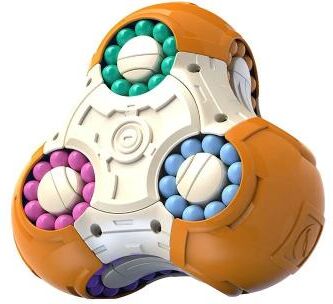 Inspired Living 9 Sided Finger Gyro Fidget Toy Disk Anti Stress Sensory Spinner For Focus & Calm orange