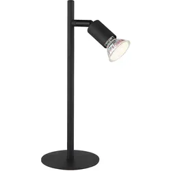 Tischleuchte schwarz Schreibtischleuchte Leselampe Nachttischlampe Strahler schwenkbar, Metall, GU10 Fassung, LxBxH 14,5x11x30 cm