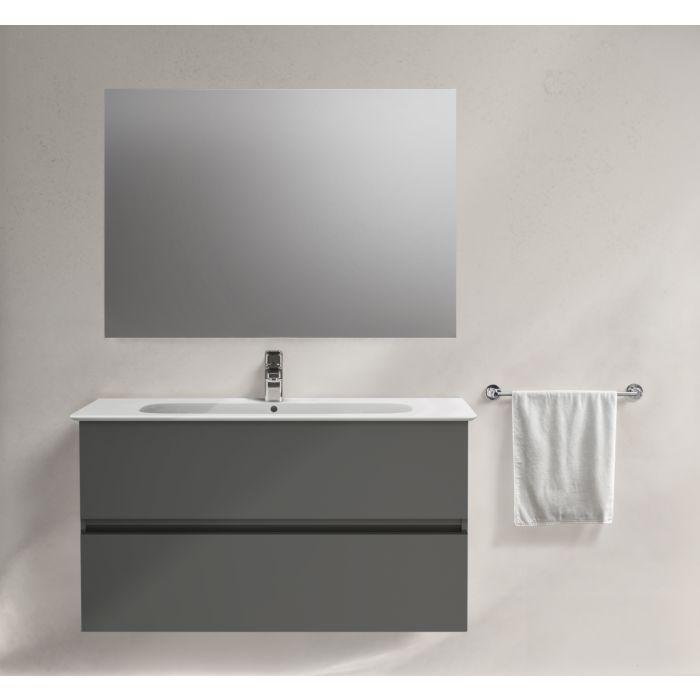 Ideal Standard Eurovit Plus Waschtisch Möbelpaket R0575TI mit Unterschrank, hochglanz grau, 101cm