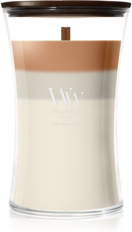 Woodwick Trilogy Café Macchiato bougie parfumée avec mèche en bois 610 g