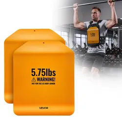 VEVOR Gewichtsplatten für Gewichtswesten 5,2 kg Set (2 x 2,6 kg), Gebogene Gewichtswestenplatten für WODs & Funktionelles Training, Ergonomisches Zusatzgewicht für Krafttraining, Laufen und Fitness