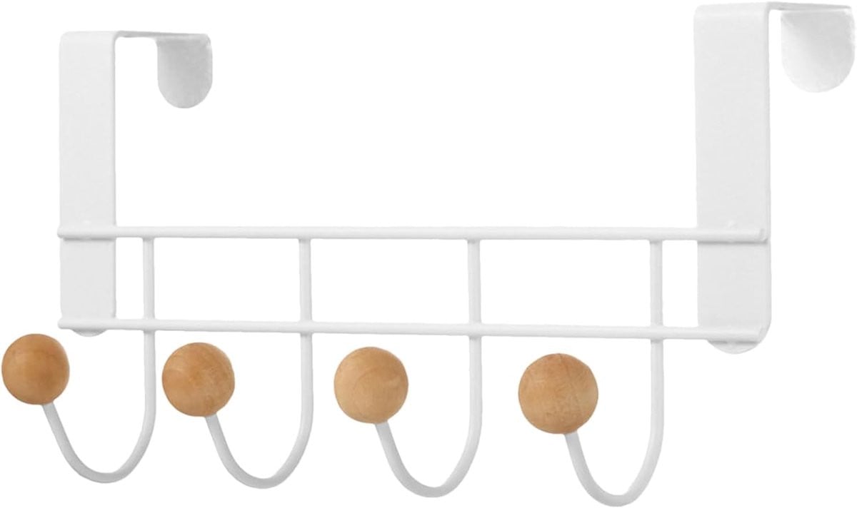 Wit Roestbestendige IJzeren Deurhanger voor Ruimtebesparing, Diepte: 4,8 cm