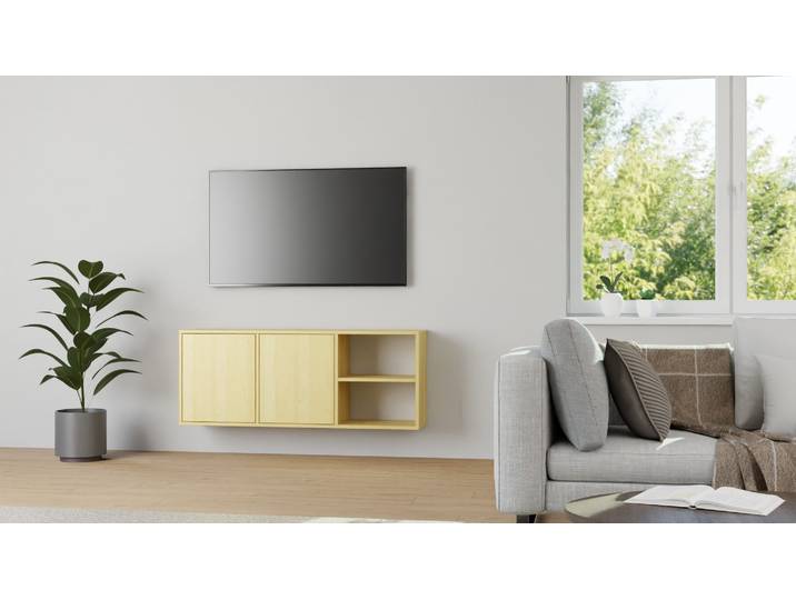 Hängesideboard aus Birke Birke