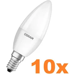 10er Sparset OSRAM E14 LED STAR RETROFIT Lampe Kerzenform matt 4W wie 40W warmweißes Licht