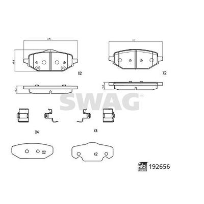Swag Bremsbelagsatz, Scheibenbremse [Hersteller-Nr. 33110919] für Mg