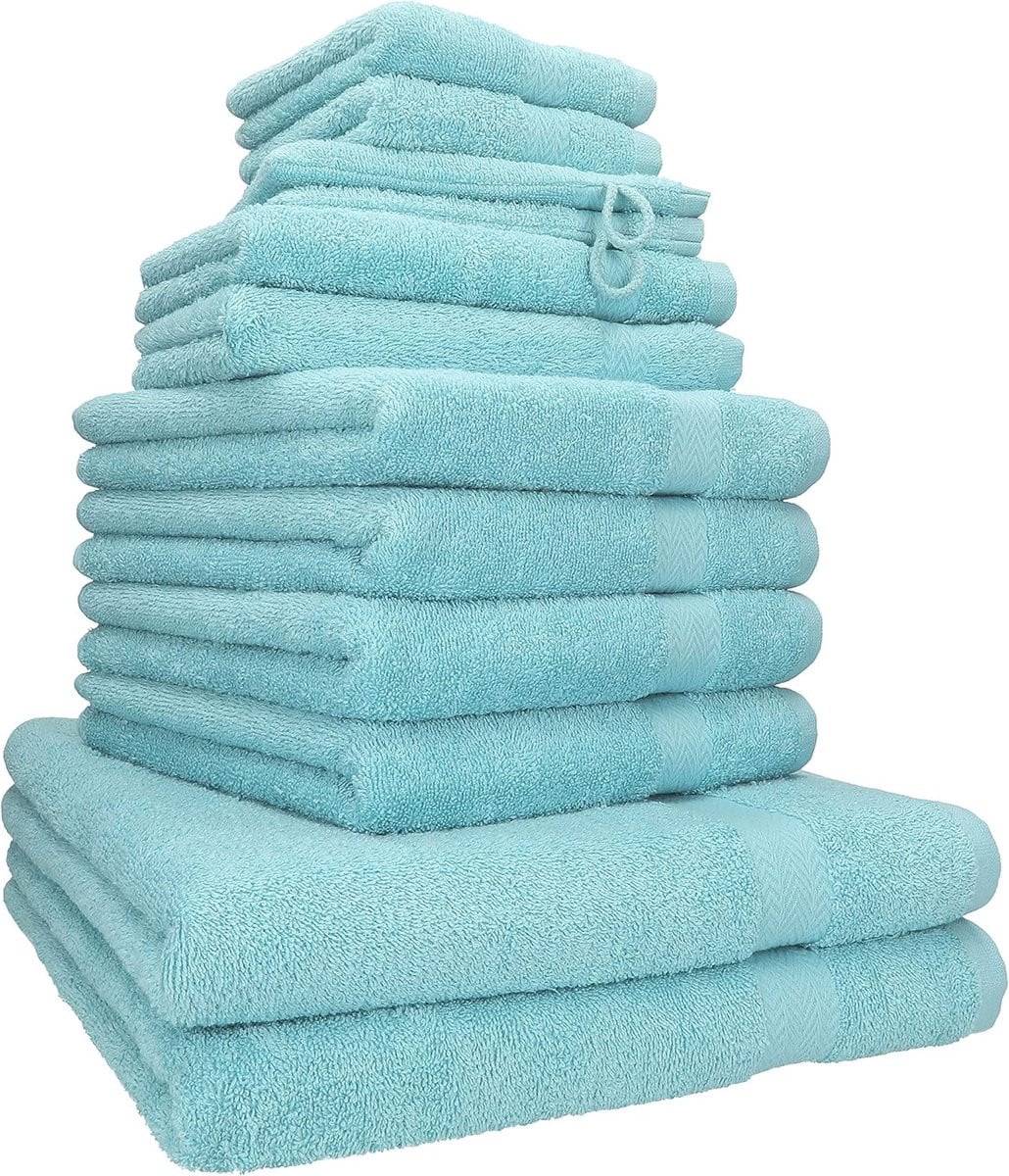 Premium Handdoekenset Oceaan - 12-delig Badkamer Textiel - 100% Katoen