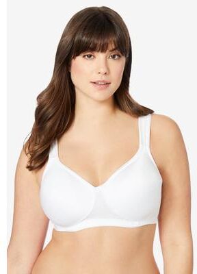 Plus Size Women's Microfiber Wireless Lightly Padded T-Shirt by Comfort Choice in White (Size 50 DDD) Bra