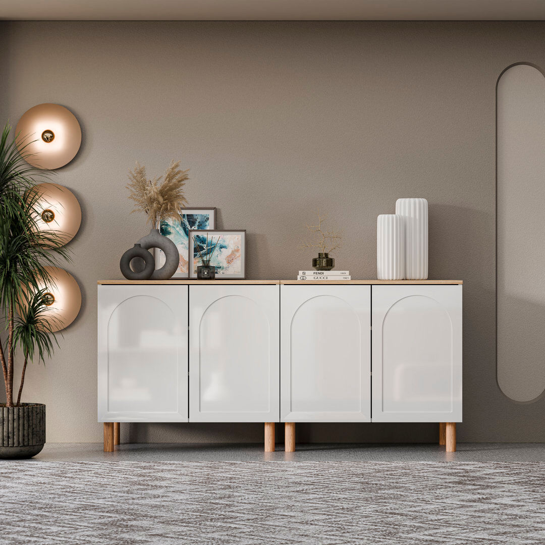 Hashtag Home Bohem Sideboard White/Oak Set of Two