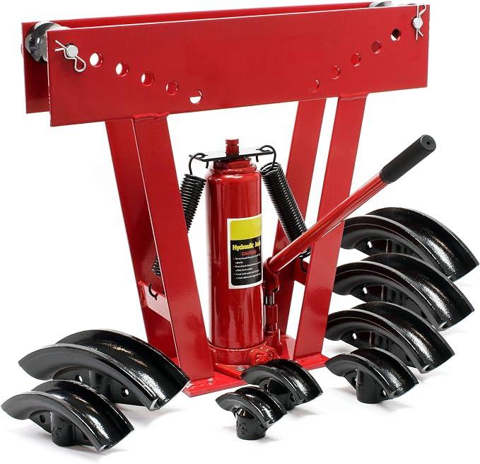 Rohrbiegemaschine hydraulisch 16 t, Biegewinkel bis 90°, Rohrbiegegerät Rohrbieger mit 8 Presstücken 21,3-88,9 mm, Biegemaschine Rohre