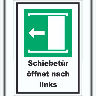 HB-Druck Schiebetür öffnet nach links Aufkleber A0 (841x1189mm)