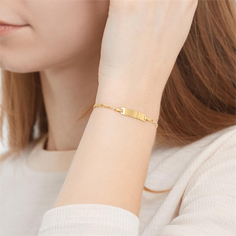 Unique Vergoldetes Armband 925er Silber mit Gravurplatte gold