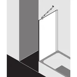 Kermi Pasa XP Seitenwand verkürzt neben Badewanne PXTVD09016VYK 90x160cm, silber glanz, ESG SR OpacoClean