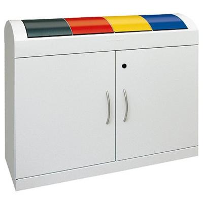 PROREGAL Wertstoffsammler, selbstschließenden Pendelklappen, 4x45L, HxBxT 97,5x110x32cm, Feuer- & Geruchshemmend, Abfallsammler Abfalleimer
