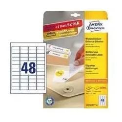 Avery, Etiketten, Entfernbarer Klebstoff