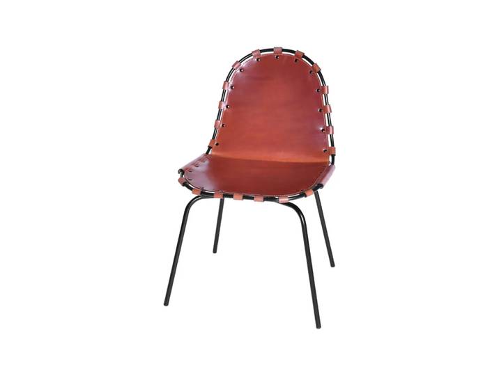 OX Denmarq Stretch Stuhl Leder cognac, Schwarzes Gestell