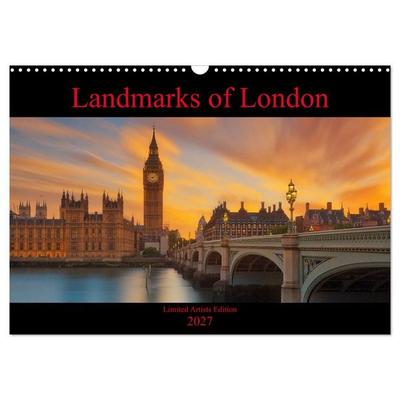 Landmarks of London (Wall Calendar 2027 DIN A3 landscape), CALVENDO 12 Month Wall Calendar